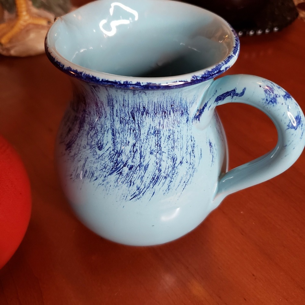 3 beautiful Made In Italy Blue, Red, Gold Pitcher 5 1/4" - Picture 3 of 7